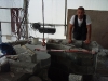 The turret is being rebuilt-one of the fixer masons-Stolle        